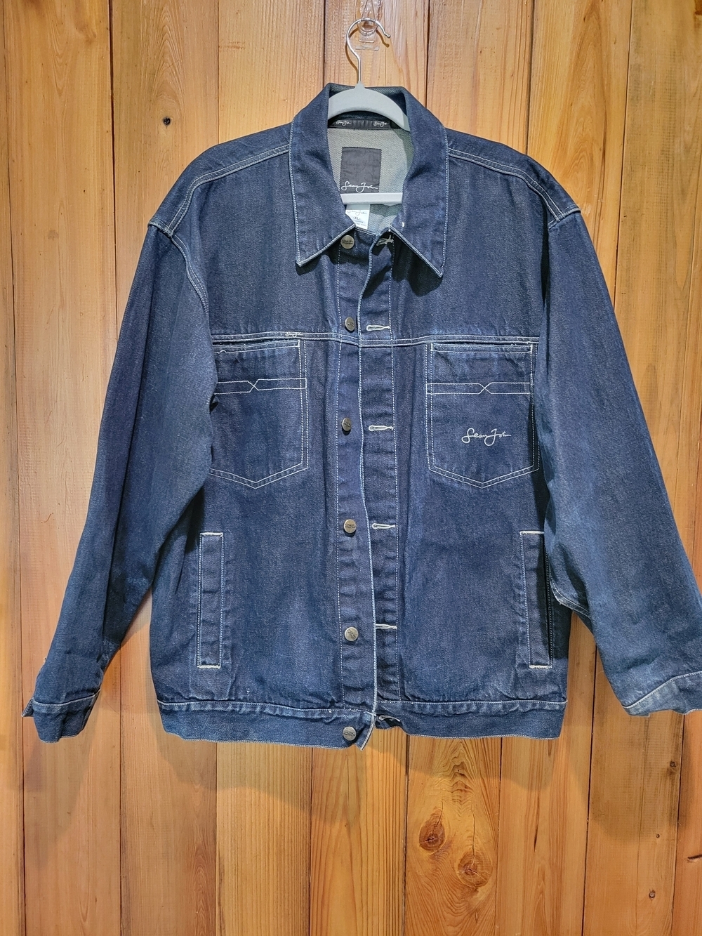 Sean John Dark Blue Denim Jacket - Picture 3 of 16